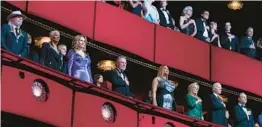  ?? MANUEL BALCE CENETA/AP ?? Barry Gibb, from left, Dionne Warwick, Renée Fleming, Billy Crystal, Queen Latifah, Jill Biden and Joe Biden attend the Kennedy Center Honors on Dec. 3.