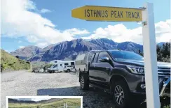  ?? PHOTOS: KERRIE WATERWORTH ?? Expected to rise in popularity . . . Hikers wanting to walk Roys Peak will be redirected to the Isthmus Peak Track just south of Stewart Creek on SH6. Left: The Roys Peak track car park sits empty after it was closed for lambing yesterday.