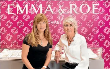  ??  ?? Emma Hill, the chairwoman of Michael Hill Jewellers, with her mother Lady Christine Hill, outside the group’s experiment­al new venture, Emma & Roe, in 2016.