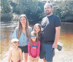  ??  ?? Steve Young, his wife Carrie and their three children are regular visitors to Reekie Linn from their home in Fife.