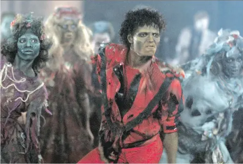  ?? SONY ?? The late King of Pop Michael Jackson danced with zombies in 1983’s groundbrea­king, 14-minute Thriller video.