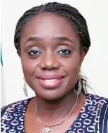  ??  ?? Minister of Finance, Mrs Kemi Adeosun