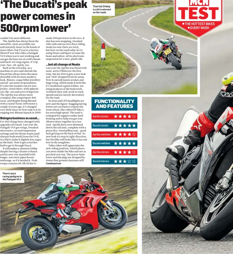  ??  ?? There’s pure racing pedigree in the Panigale V4 S
That full 214bhp is a bit irrelevant on the roads