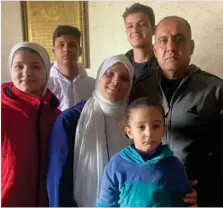  ?? ?? Nahedh and his family in an image shared on the GoFundMe aiming to help them escape Gaza