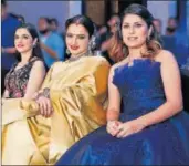  ??  ?? Divya Khosla Kumar, Rekha, and Yashika