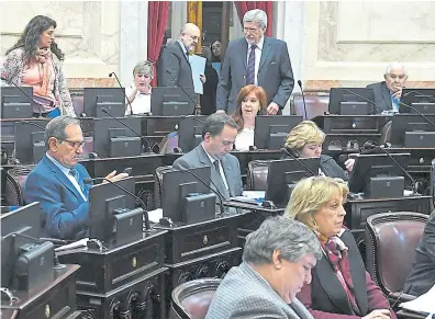  ?? Prensa senado ?? Los senadores criticaron a Michetti, quien no estuvo en el recinto