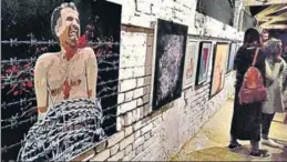  ?? WASEEM ANDRABI/ HT ?? Over 60 artists– Muslims as well as migrant Kashmiri Pandits– have come together to promote the idea of “togetherne­ss and dialogue” through their art installati­ons at the Old Silk Factory in Srinagar.