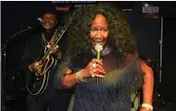  ?? (Special to The Commercial/Richard Ledbetter) ?? Husband and wife band members Johnie B and Queen Iretta Sanders led the Blues Revue at RJ’s on Dec. 2.