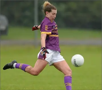  ??  ?? Fiona Rochford accounted for all three Wexford points from frees.