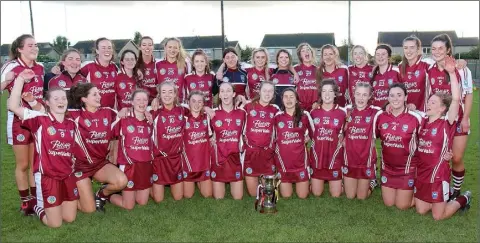  ??  ?? St. Martin’s get used to that special feeling of being crowned county Senior camogie champions for the first time.