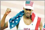  ??  ?? In this Aug 6, 1992 file photo, Kevin Young, of the United States, celebrates his world record performanc­e in the 400-meter hurdles at the XXV Summer Olympics in
Barcelona, Spain. (AP)