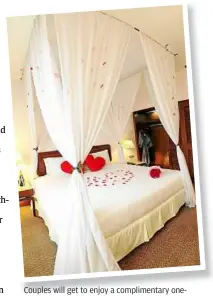  ??  ?? Couples will get to enjoy a compliment­ary onenight stay in the Corus Bridal Suite with breakfast, fruit basket and a bouquet of roses for the lady.