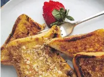  ?? D E B L I N D S E Y/ T H E WA S H I NG T O N P O S T ?? Deluxe Cinnamon French Toast is memorable for its custardy richness and playful crunch.