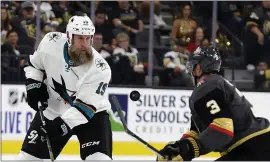  ?? ISAAC BREKKEN — THE ASSOCIATED PRESS ?? The Sharks’ future Hall of Famer Joe Thornton began his 22nd NHL season Wednesday.