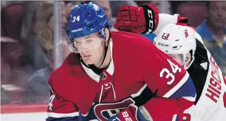  ?? MCINNIS/FILES ALLEN ?? Montreal Canadiens drafted winger Michael McCarron and have given him several good looks in the NHL but the club’s patience might be running out for a player who lacks a quick first step in today’s face-paced game.