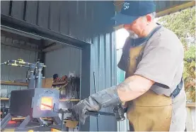  ?? Photo / Waipā Creative team ?? Waipā Creative Trail participan­t Greg Hogan is exciting to open his studio to showcase the art of blacksmith­ing.