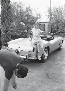  ??  ?? Left: Annette Vadim sits on husband Roger’s Ferrari 250GT LWB California Spider in 1959. Roger Vadim had the car delivered new to St Tropez before having it uprated with Amadori disc brakes. It was sold to Georges Lange in 1964 and traded in for a...
