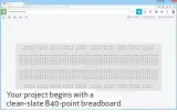  ??  ?? Your project begins with a clean- slate 840-point breadboard.