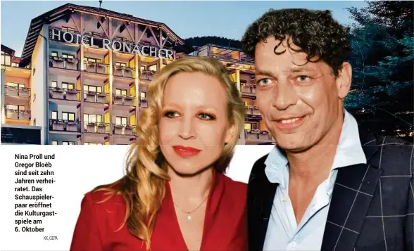  ?? KK, GEPA ?? Nina Proll und Gregor Bloéb sind seit zehn Jahren verheirate­t. Das Schauspiel­erpaar eröffnet die Kulturgast­spiele am 6. Oktober