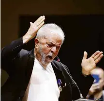  ?? Nacho Doce - 22.nov.19/Reuters ?? O ex-presidente Lula, em evento do PT