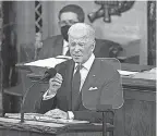  ?? JULIA NIKHINSON/ POOL VIA AP ?? President Joe Biden delivers his first State of the Union address last year.