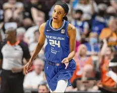  ?? Sean D. Elliot / Associated Press ?? The Sun’s Dewanna Bonner became the sixth player in league history with 5,000 points, 2,500 rebounds and 900 assists.