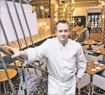  ??  ?? Owner/chef Edwin Bellanco, a veteran of Gramercy Tavern and Bouley, has graduated to his own eatery, Vitae, bringing much-needed fine dining to the area near Grand Central Terminal.