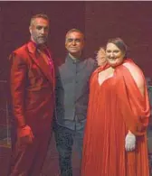  ?? KENNY HOLSTON FOR THE NEW YORK TIMES ?? Christian Van Horn, from left, Bibhu Mohapatra and Alexandria Shiner during a dress rehearsal for the Washington National Opera’s “Come Home: A Celebratio­n of Return.”