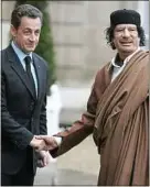  ??  ?? Sarkozy et Kadhafi fin 2007.