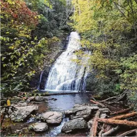  ?? Courtesy photo ?? Helton Creek Falls is one of the features of Chattahooc­hee National Forest, which is also one of the entryways into Southern Appalachia.