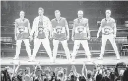  ?? FLORIDA PANTHERS FOUNDATION/COURTESY ?? The Backstreet Boys are auctioning off the Florida Panthers shirts they wore during their BB&T concert in Sunrise on Aug. 23.