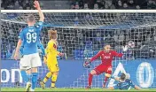  ?? REUTERS ?? Barca's Antoine Griezmann equalises against Napoli.