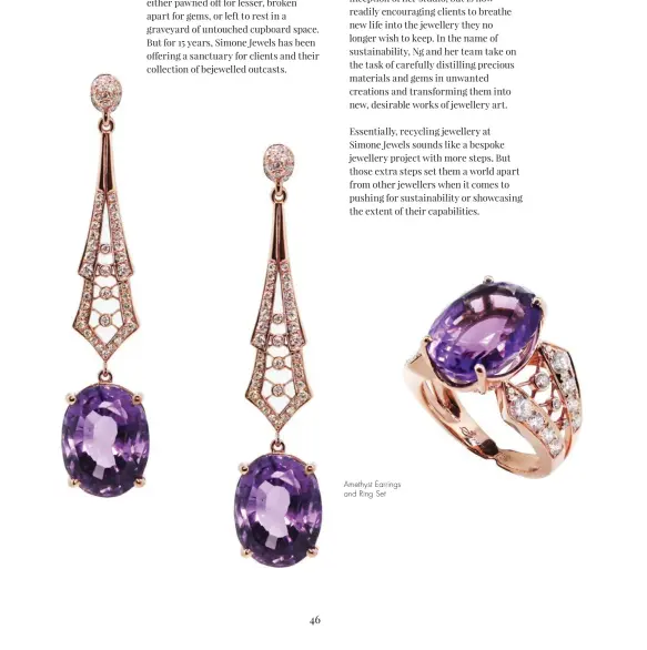  ??  ?? Amethyst Earrings and Ring Set