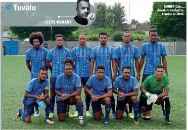  ??  ?? CONIFA Cup… Tuvalu travelled to London in 2018