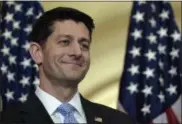  ?? SUSAN WALSH — ASSOCIATED PRESS ?? House Speaker Paul Ryanspeaks during a news conference on the American Health Care Act on Capitol Hill in Washington on Tuesday.