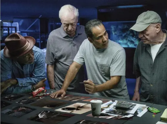  ?? ATSUSHI NISHIJIMA, THE ASSOCIATED PRESS ?? Morgan Freeman, from left, Michael Caine, John Ortiz and Alan Arkin appear in a scene from "Going in Style." (Atsushi Nishijima/Warner Bros. Pictures via AP)