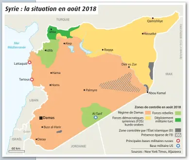  ??  ?? Syrie : la situation en août 2018