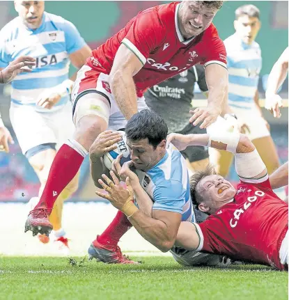  ?? PRENSA UAR ?? Try de Matías Moroni; los Pumas dominaron durante todo el partido ante Gales