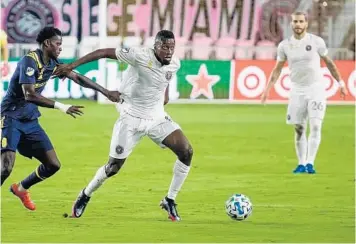  ?? INTER MIAMI CF/COURTESY ?? Inter Miami CF midfielder Blaise Matuidi played 79 minutes in his Major League Soccer debut Sunday.