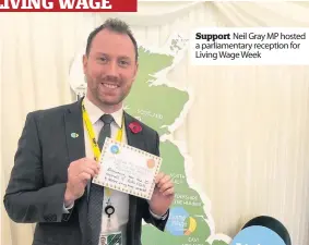  ??  ?? Support Neil Gray MP hosted a parliament­ary reception for Living Wage Week