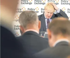  ?? Picture: PA. ?? Boris Johnson delivers a speech at the Policy Exchange, London, as part of the UK Government’s “road map” on Brexit.