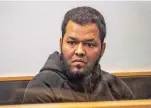  ?? GREG BOWKER ASSOCIATED PRESS ?? Ahmed Aathill Mohamed Samsudeen appears in court in 2018. He was shot and killed by New Zealand police as he launched a knife attack in an Auckland supermarke­t on Friday.