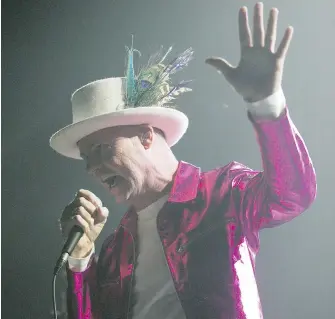  ?? DARREN STONE, TIMES COLONIST ?? Gord Downie performs with the Tragically Hip at Save-on-Foods Memorial Centre on July 22, 2016. The concert kicked off Downie’s nation-wide farewell tour.