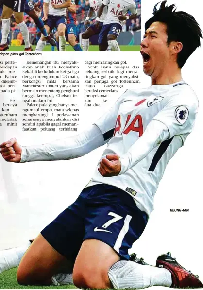  ??  ?? AKSI kelam-kabut di hadapan pintu gol Tottenham.
HEUNG-MIN