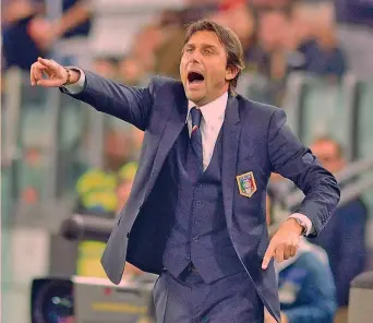  ?? ANSA ?? Antonio Conte, 45 anni, c.t. dell’Italia dal 2014. Prima, 3 scudetti e 2 Supercoppe in 3 stagioni alla Juve