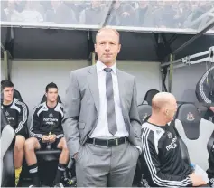  ??  ?? File photo of Shearer standing in the dugout during Newcastle’s Premier League match at St James Park in Newcastle. — AFP photo