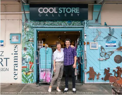  ?? ?? Corene Gdanitz and Laszlo Ormay are the proud new owners of Mapua’s Coolstore Gallery.