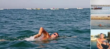  ??  ?? Eric Block, a Maths teacher at the British School Muscat, managed to swim from the Dimaniyat Islands to Al Mouj Marina in just under 12 hours. This experience will help him plan his journey across the English Channel this summer. See also