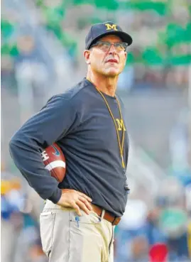  ?? AP FILE PHOTO/PAUL SANCYA ?? Jim Harbaugh said he will return to coach at the University of Michigan next season.