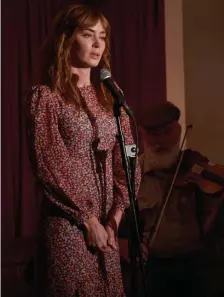  ??  ?? SINGING OUT: Emily Blunt stars as Rosemary, who’s in love with her neighbor Anthony, in John Patrick Shanley’s ‘Wild Mountain T.’